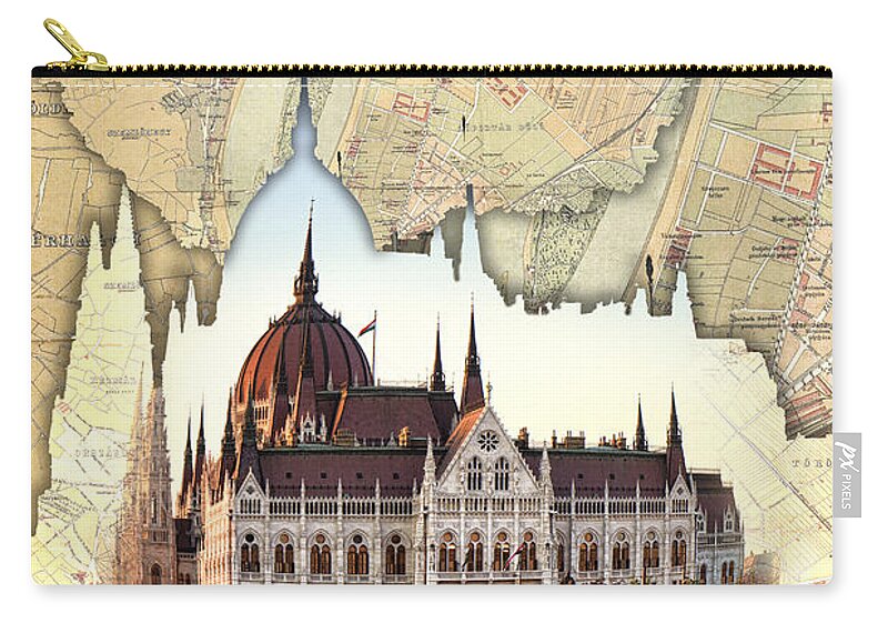Budapest Zip Pouch featuring the photograph Budapest Globe Map by Sharon Popek