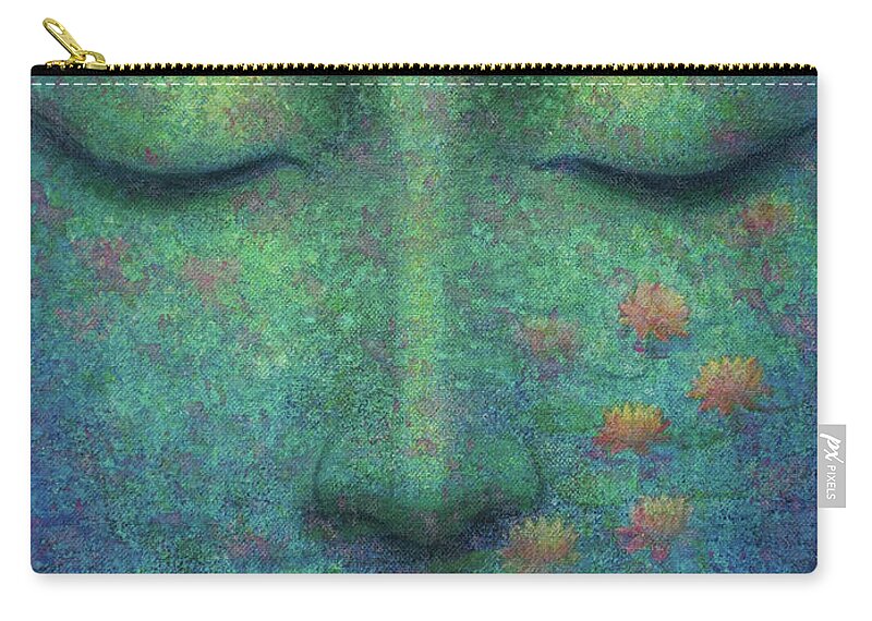 Buddha Zip Pouch featuring the painting Buddha Smile by Sue Halstenberg