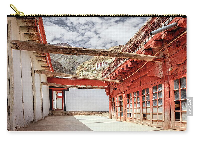 Asia Zip Pouch featuring the photograph Buddhist monastery by Alexey Stiop