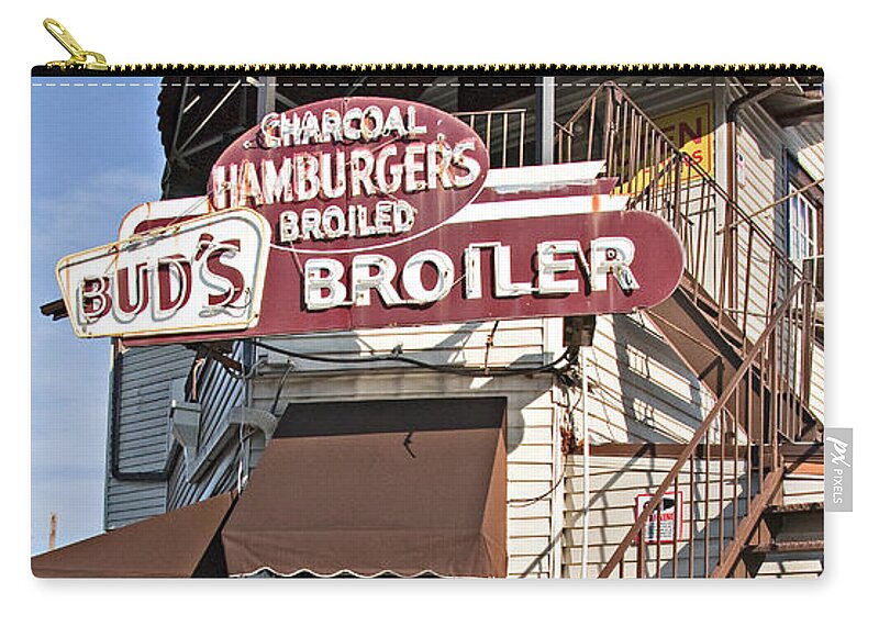 Photography Zip Pouch featuring the photograph Bud's Broiler New Orleans by Kathleen K Parker