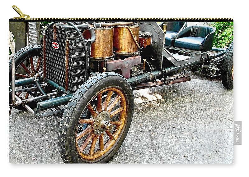 Oldtimer Zip Pouch featuring the photograph Bugatti 1903 by Elisabeth Derichs