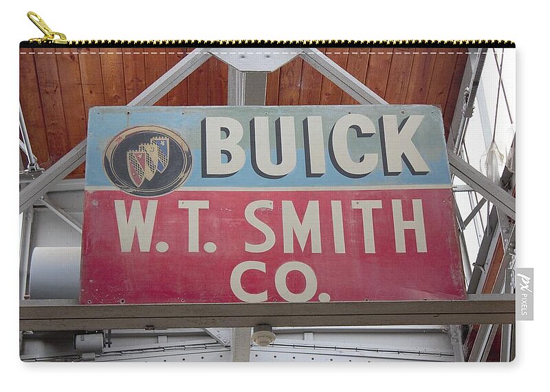 Sign Zip Pouch featuring the photograph Buick W. T. Smith Co. by Ali Baucom