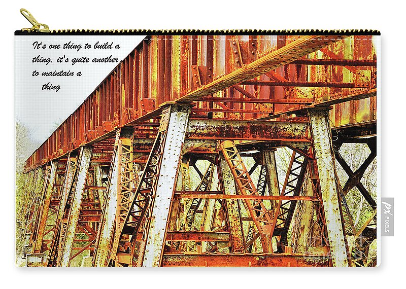 Railroad Zip Pouch featuring the photograph Build and Maintain by Merle Grenz