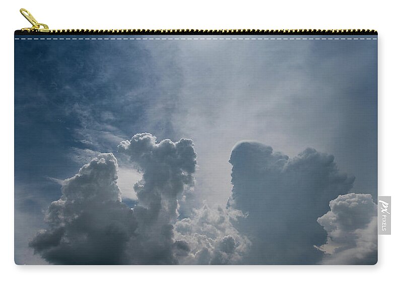 Clouds Zip Pouch featuring the photograph Building TCU by Phil And Karen Rispin