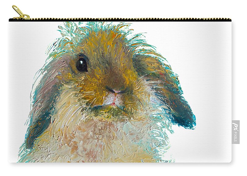 Bunny Zip Pouch featuring the painting Bunny Rabbit painting by Jan Matson