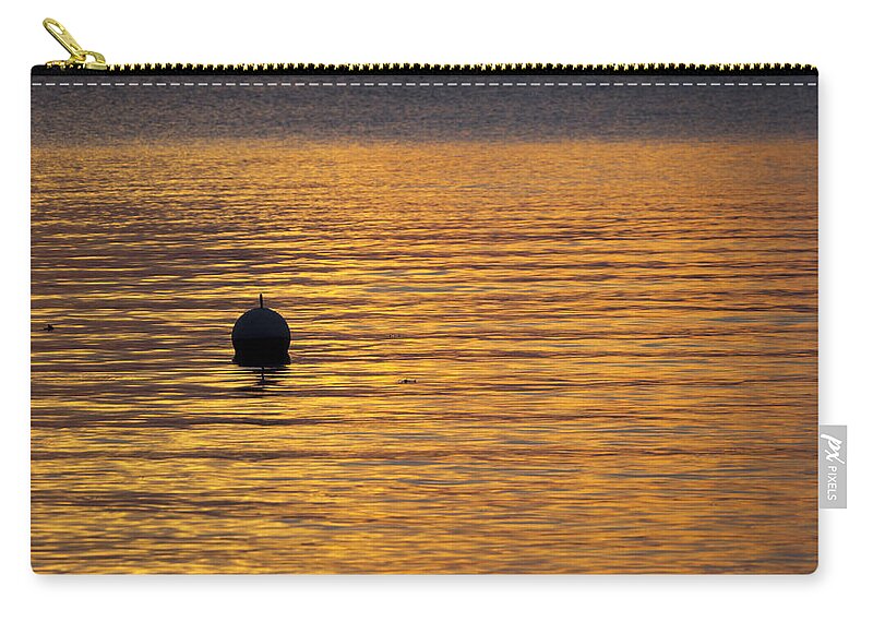 Capitol Zip Pouch featuring the photograph Buoy Sunset - Madison - Wisconsin by Steven Ralser
