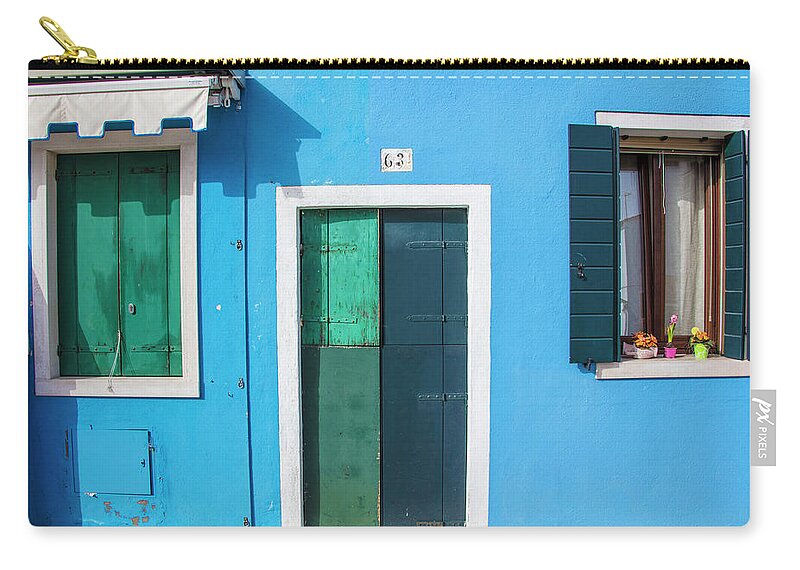 Boats Zip Pouch featuring the photograph Burano Italy Multi Color House by John McGraw