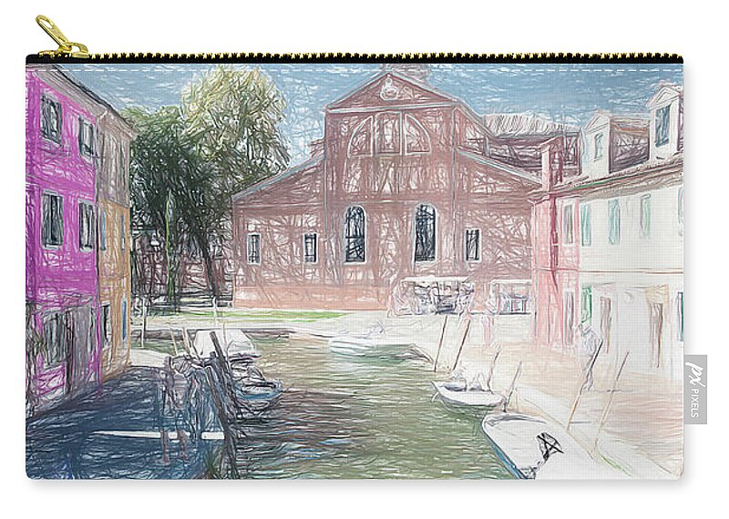  Zip Pouch featuring the photograph Burano Sketch I by Jack Torcello