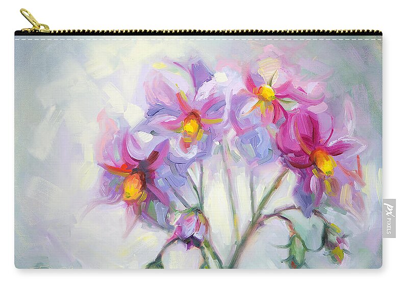 Pink Zip Pouch featuring the painting Buried Treasure by Talya Johnson