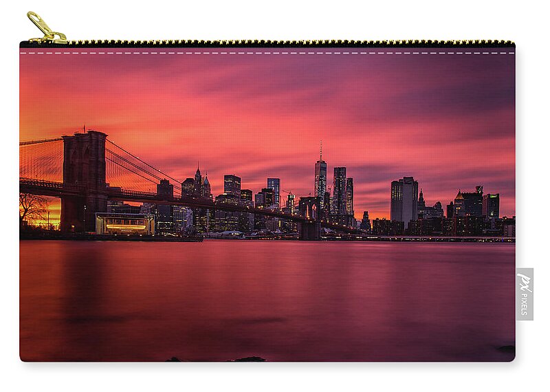 New York City Zip Pouch featuring the photograph Burning NYC by Raf Winterpacht