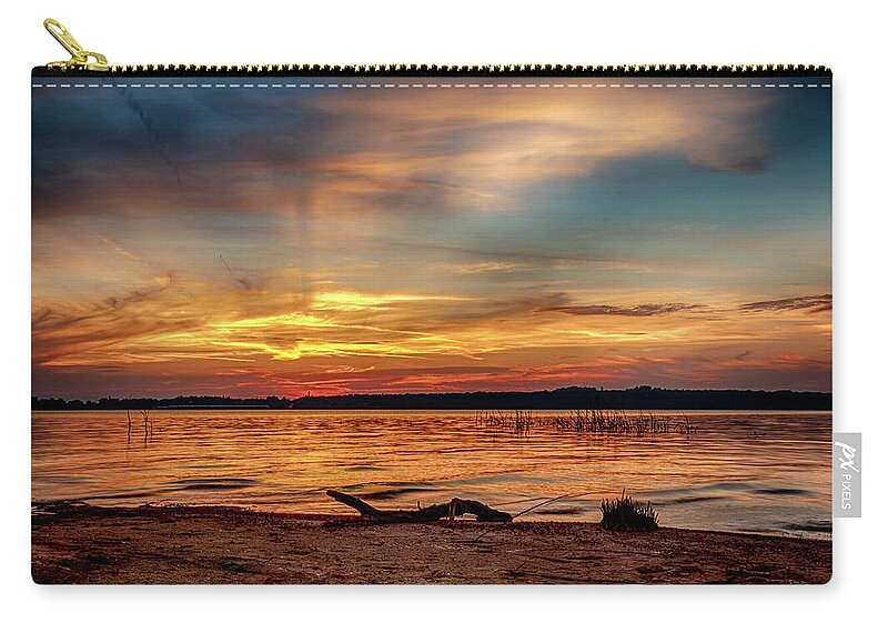 Horizontal Zip Pouch featuring the photograph Burning Sky by Doug Long
