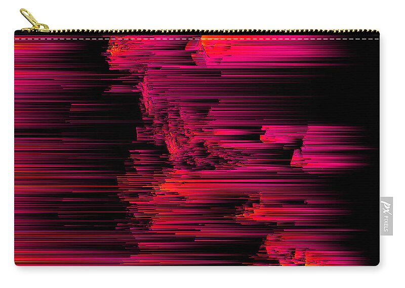 Glitch Zip Pouch featuring the digital art Burnout - Pixel Art by Jennifer Walsh