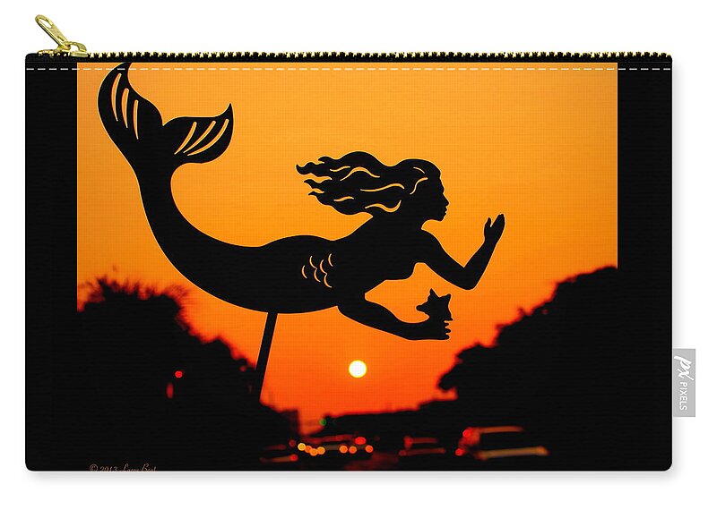 Mermaid Zip Pouch featuring the photograph Burnt Umber Mermaid by Larry Beat