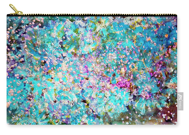 Burst Of Pearls Painting Zip Pouch featuring the painting Burst Of Pearls by Don Wright