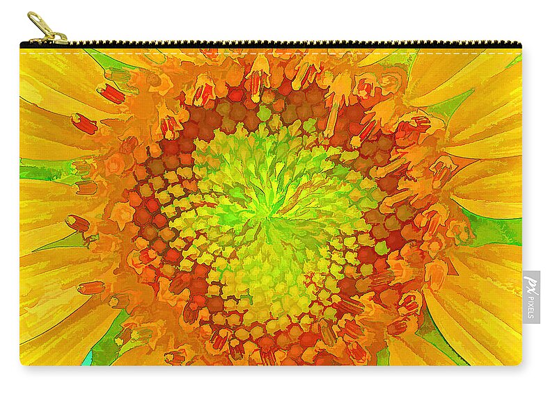 Abstract Zip Pouch featuring the digital art Bursting by Barbara McDevitt