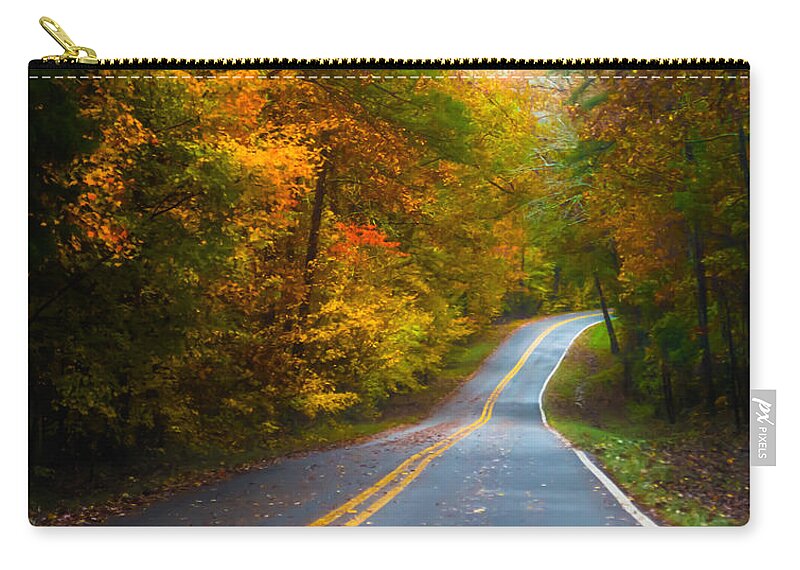 Little River Canyon Zip Pouch featuring the photograph Bursts of Color in the Mountains by Parker Cunningham