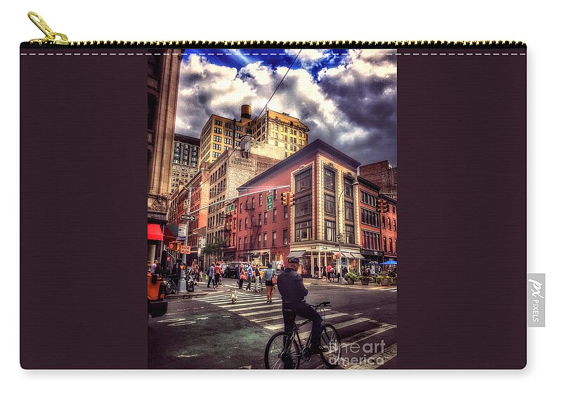 Busy Day In The City Zip Pouch featuring the photograph Busy Day in the City by Miriam Danar