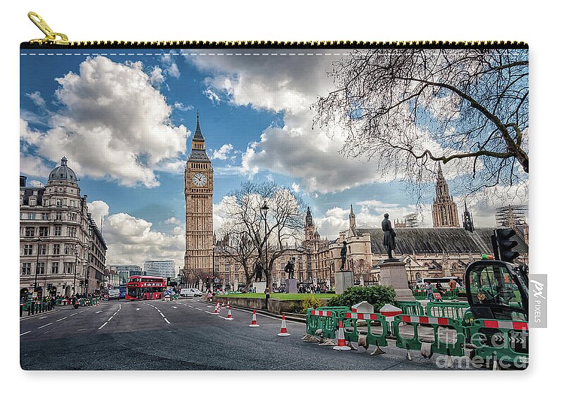 Ben Zip Pouch featuring the photograph Busy road by Mariusz Talarek