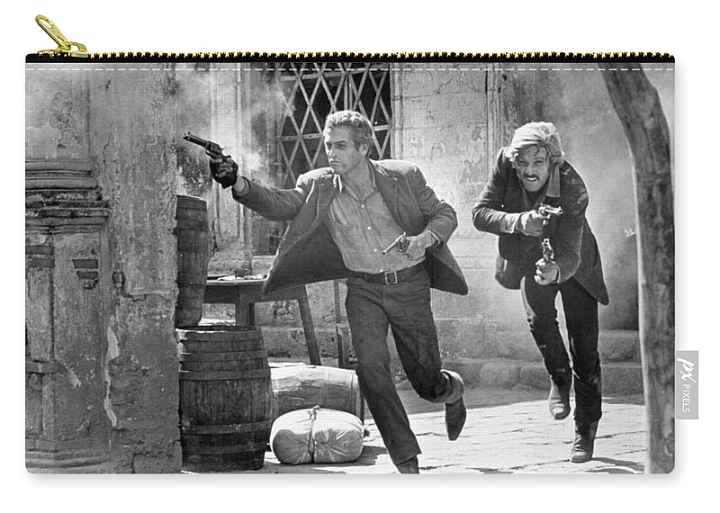 Butch Cassidy And The Sundance Kid Carry-all Pouch featuring the photograph Butch Cassidy and the Sundance Kid - Newman and Redford by Georgia Fowler