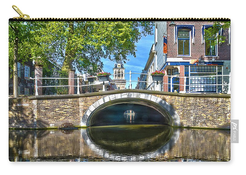 Delft Zip Pouch featuring the photograph Butter Bridge Delft by Frans Blok