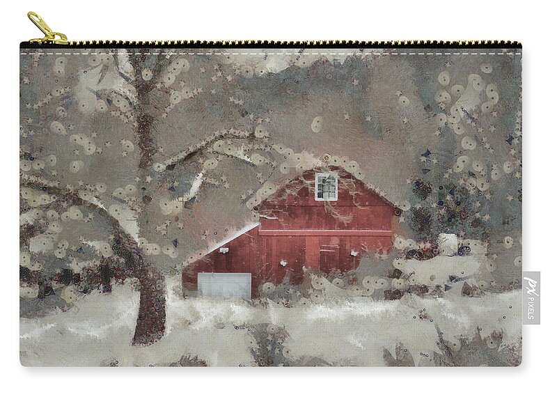 Snow Zip Pouch featuring the mixed media Butter Lane by Trish Tritz