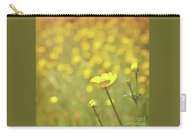 Yellow Zip Pouch featuring the photograph Buttercups by Lyn Randle