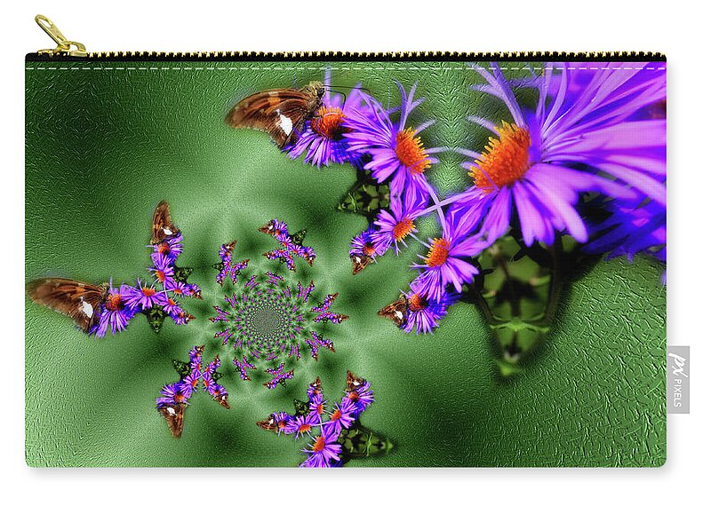 Butterflies Zip Pouch featuring the photograph Butterflies Abstract by Smilin Eyes Treasures