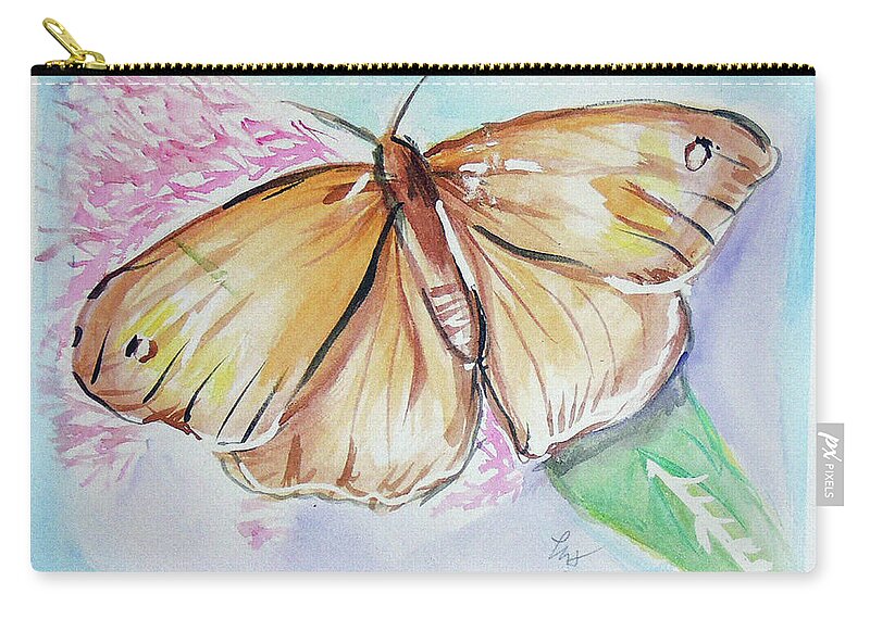  Zip Pouch featuring the painting Butterfly 5 by Loretta Nash