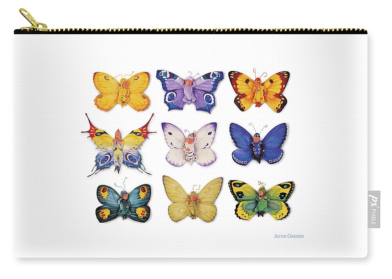 Butterfly Zip Pouch featuring the photograph Butterfly Babies by Anne Geddes