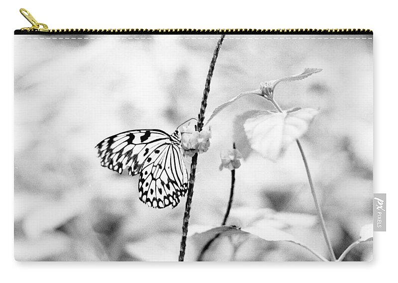 Butterfly Zip Pouch featuring the pyrography Butterfly Eatting by Joseph Caban