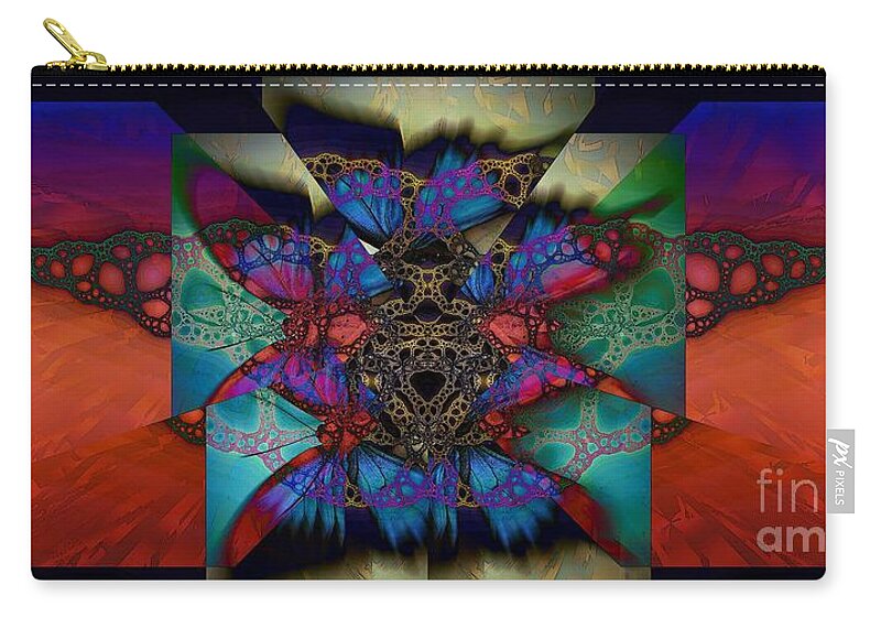 Butterfly Effect Zip Pouch featuring the digital art Butterfly Effect 2 by Elizabeth McTaggart