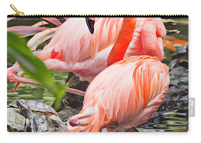 Flamingo Zip Pouch featuring the photograph Butterfly Garden Wildlife by Peter J Sucy
