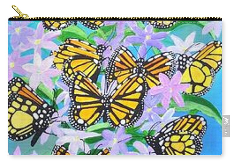 Butterfly Zip Pouch featuring the painting Butterfly Paradise by Karen Jane Jones
