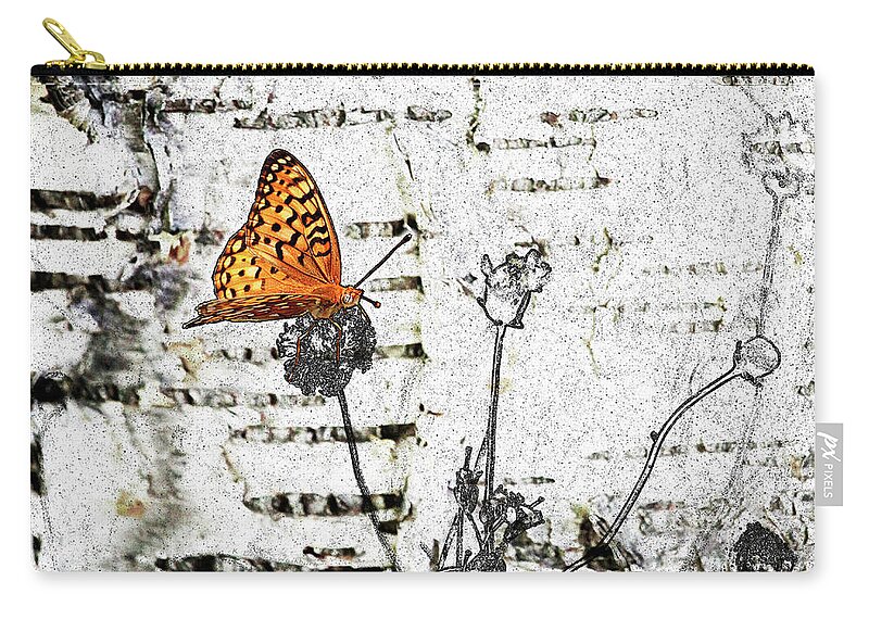 Butterfly Zip Pouch featuring the digital art Butterfly by K Bradley Washburn