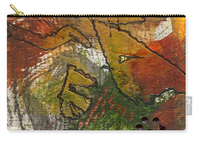 Abstract Zip Pouch featuring the mixed media Butterfly Kisses by Angela L Walker