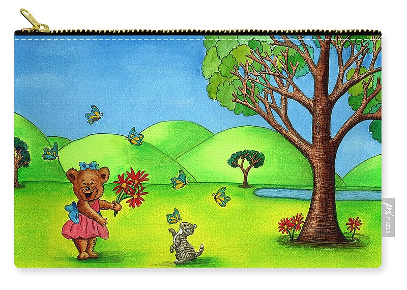 Butterflies Carry-all Pouch featuring the painting Butterfly Kisses by Christina Wedberg