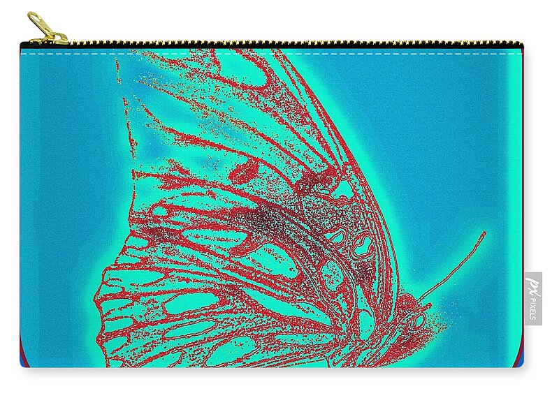 Blue Zip Pouch featuring the digital art Butterfly by Lessandra Grimley