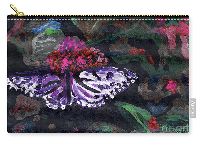 Insect Zip Pouch featuring the painting Butterfly no. 1 by Helena M Langley