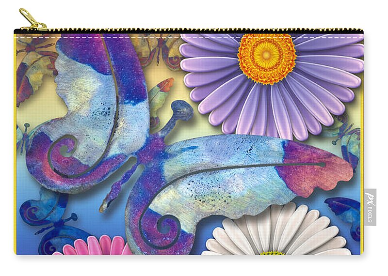 Enlightened Animals Zip Pouch featuring the digital art Butterfly by Becky Titus