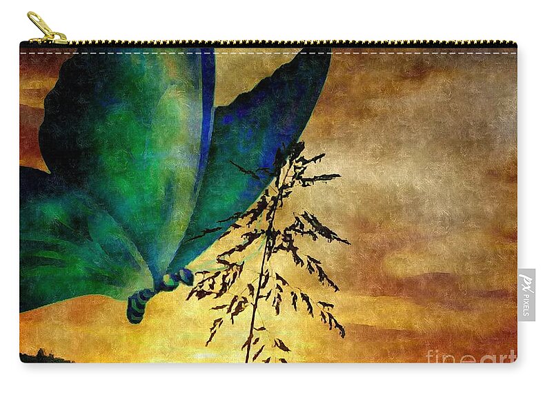  Butterfly Sunrise Zip Pouch featuring the photograph Butterfly Sunrise by Maria Urso