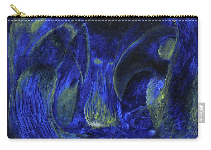 Ennis Zip Pouch featuring the painting Buzzards Banquet by Christophe Ennis