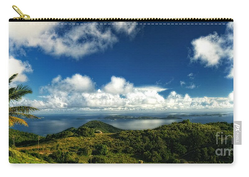 Bvi Zip Pouch featuring the photograph British Virgin Island Pano 3 by Timothy Hacker