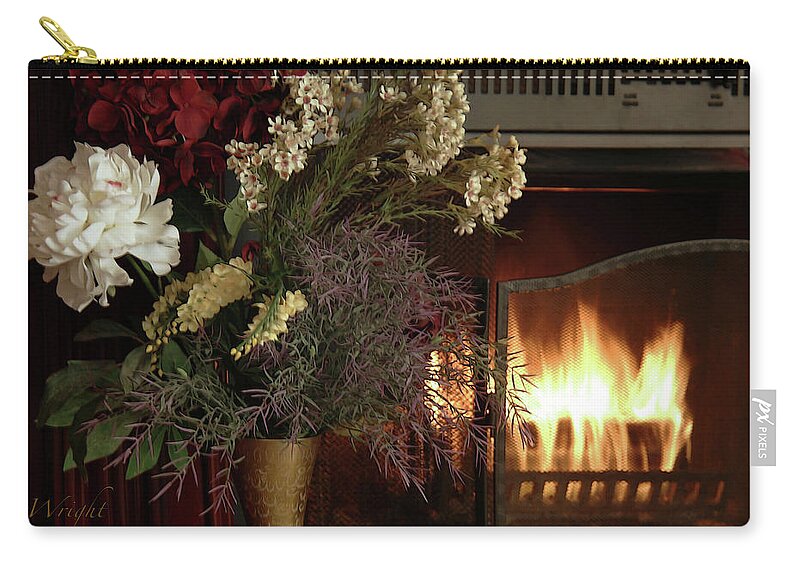 Cards Zip Pouch featuring the photograph By The Fire by Yvonne Wright