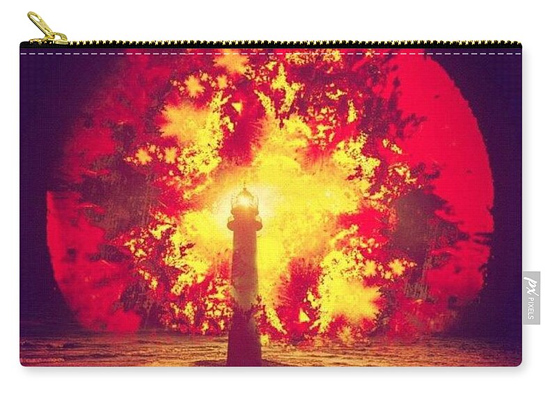Multiedit Zip Pouch featuring the photograph By the Light of the Fiery Trinity by Nick Heap