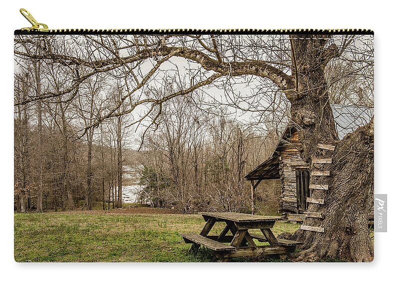 Haw River Zip Pouch featuring the photograph By The River by Cynthia Wolfe