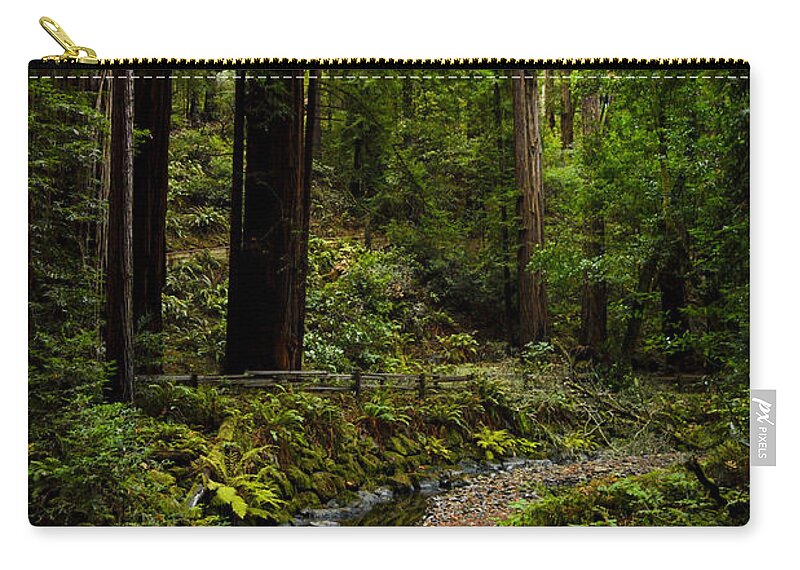Nature Zip Pouch featuring the photograph By the Stream in Muir Woods by Brian Tada