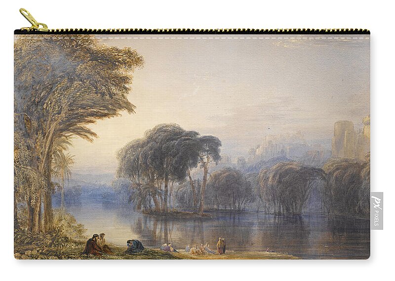 Anthony Vandyke Copley Fielding Zip Pouch featuring the drawing By the Waters of Babylon by Anthony Vandyke Copley Fielding