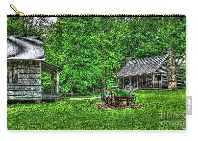 Reid Callaway Cabin Fever Images Zip Pouch featuring the photograph Cabin Fever Great Smoky Mountains Art by Reid Callaway