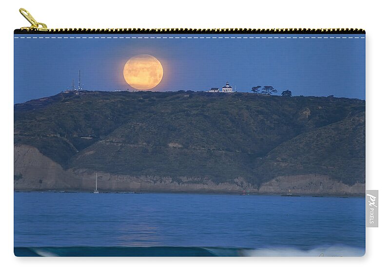 Point Loma Zip Pouch featuring the photograph Cabrillo Moon by Dan McGeorge