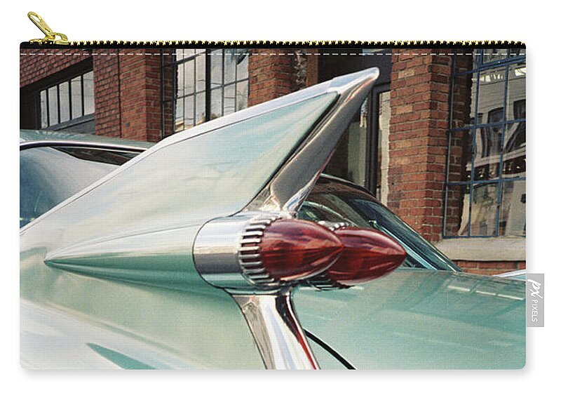 American Zip Pouch featuring the photograph Cadillac Fins by Frank DiMarco
